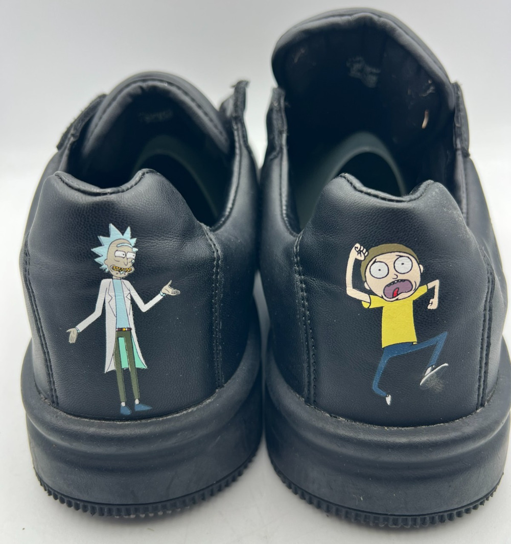 Rick and Morty Bershka Sneakers EU 43 Black Low Top Shoes No Laces Mens Casual